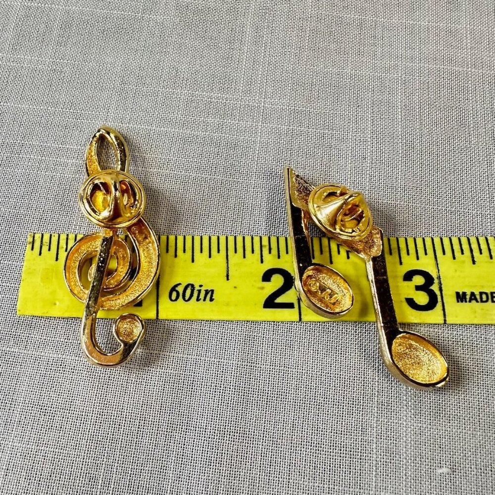 Vintage JJ Gold Tone Music Pins - Picture 10 of 11